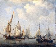 Ships in a calm Willem van